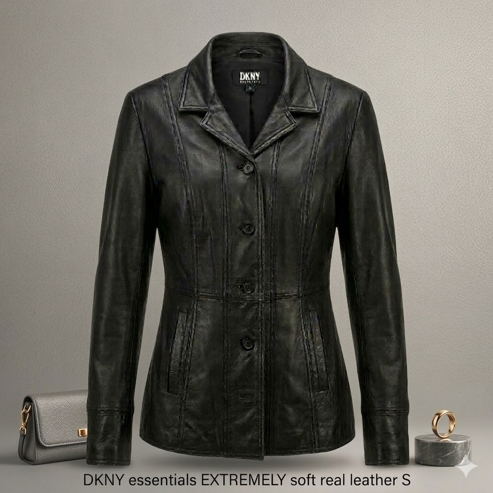 DKNY Women's Black Leather Jacket